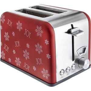 Rae Dunn Red Christmas Snowflake 2-Slice Toaster